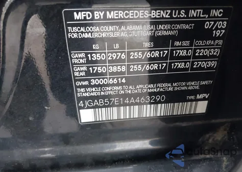 2004 Mercedes-Benz Ml 350 4Matic z USA, uszkodzony, nr VIN 4JGAB57E14A463290